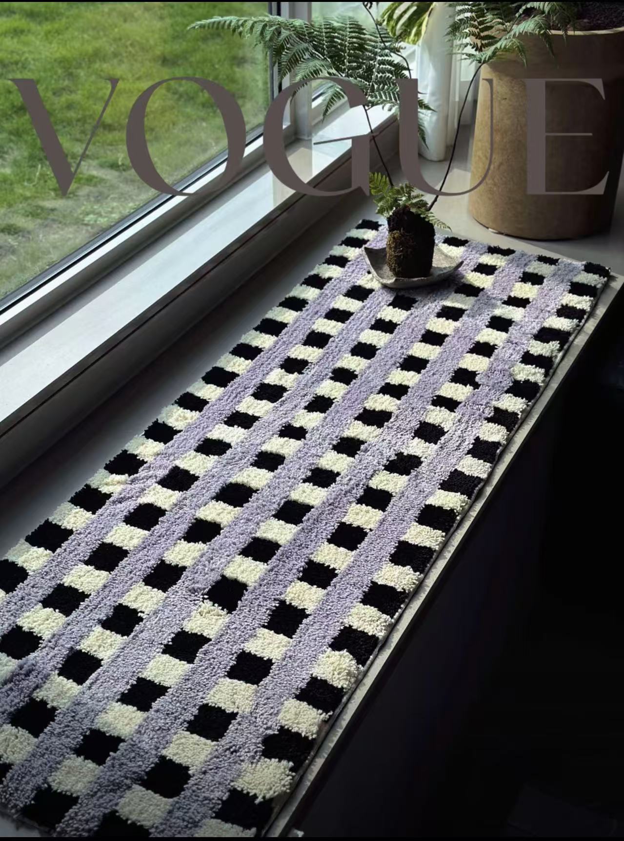 现在简约风植绒飘窗毯床边毯装饰毛绒地毯