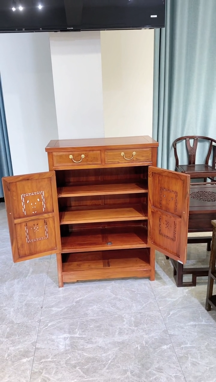 【闪购商品】花梨木类成套家具刺猬紫檀1米两门豪华鞋柜