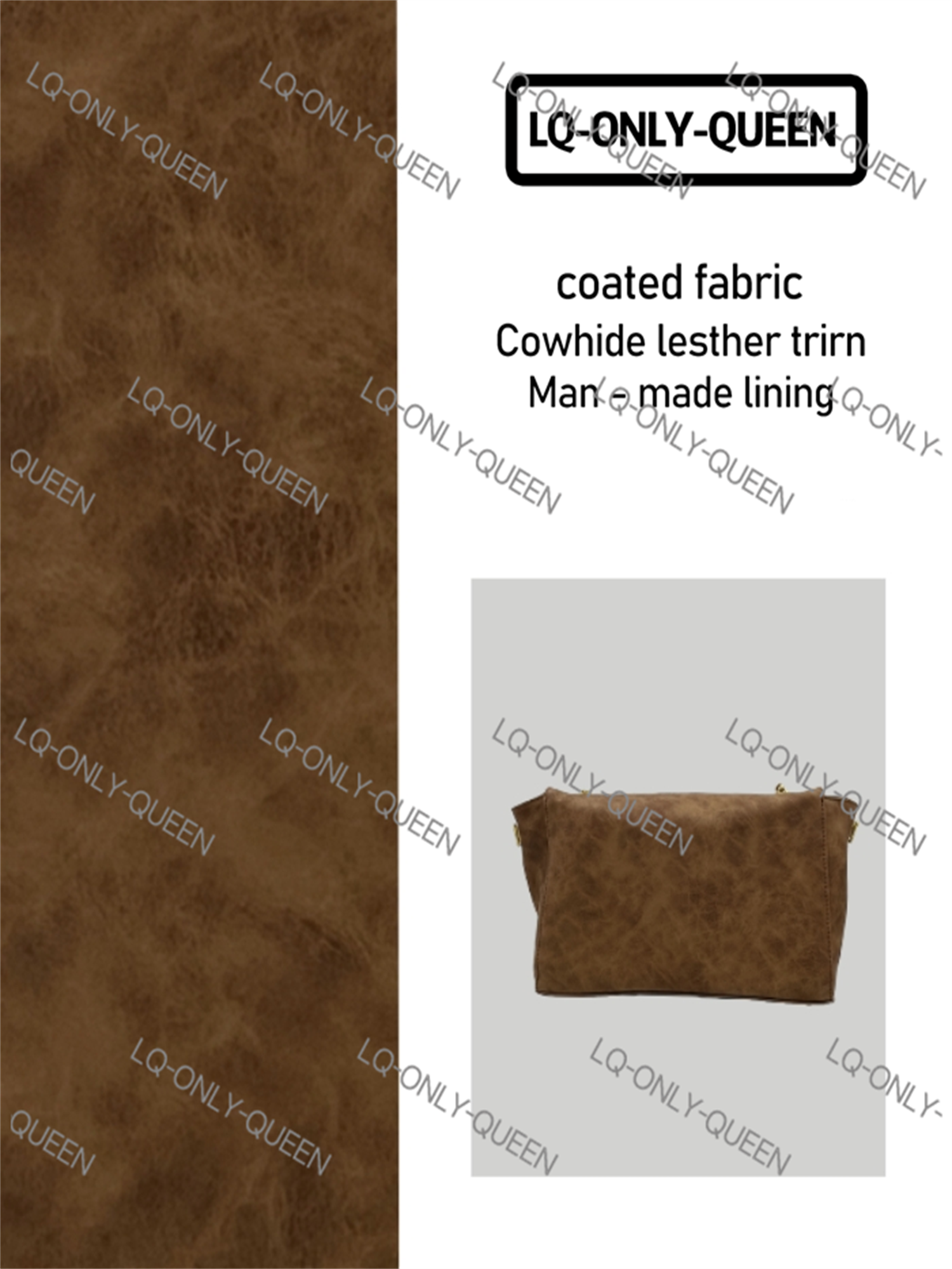 LQ-ONLY-QUEEN手工真皮女包黑棕双面包
