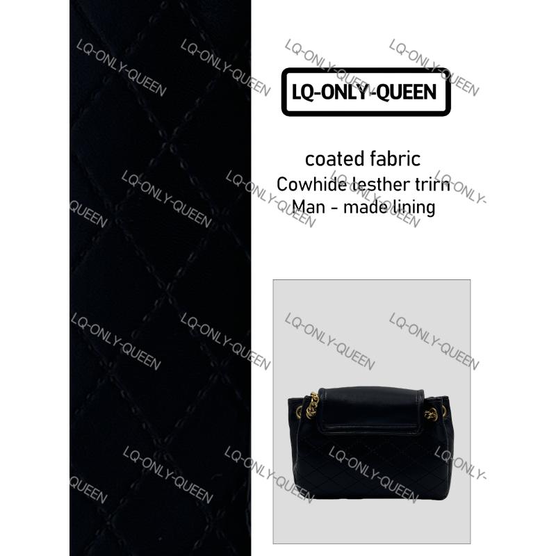 LQ-ONLY-QUEEN手工真皮女包小菱格边黑色