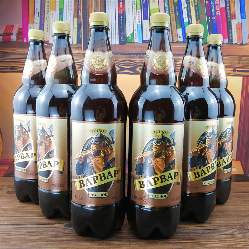 1350ml*3桶 焦糖麦芽红色啤酒俄罗斯原装进口帆船红勇士啤酒