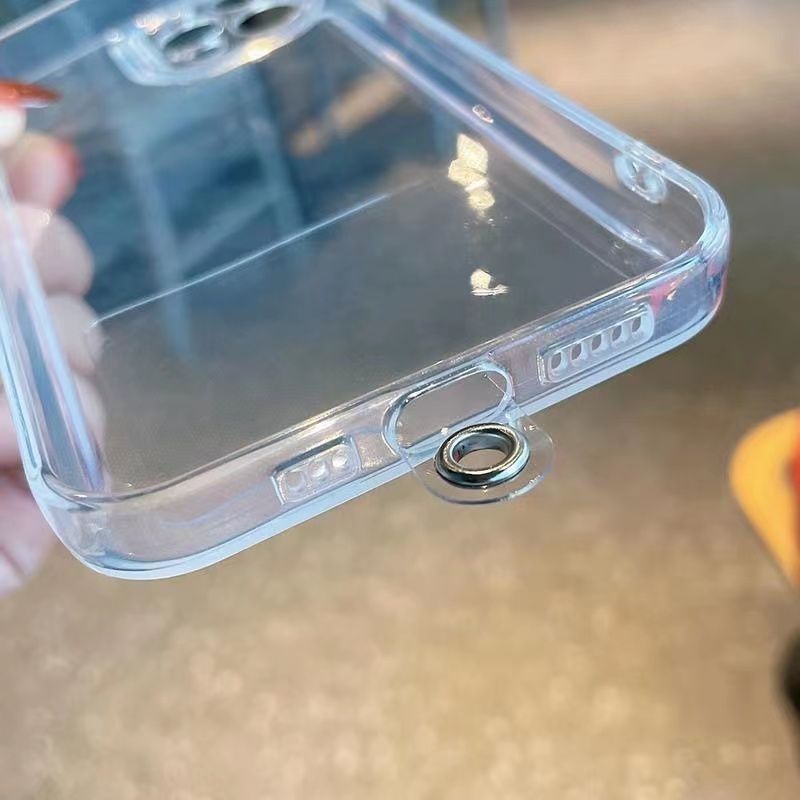 手机防丢挂绳夹片透明垫片结实耐用背贴无痕卡贴充电口通用手机链