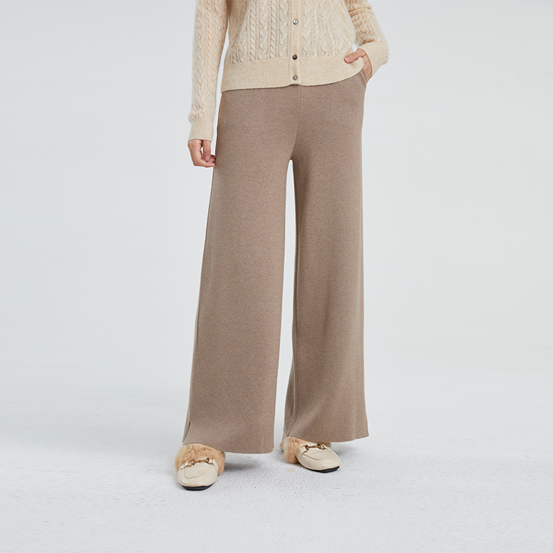 丝绒款 东黎 女士春夏针织阔腿裤宽松休闲显瘦舒适高腰裤2152