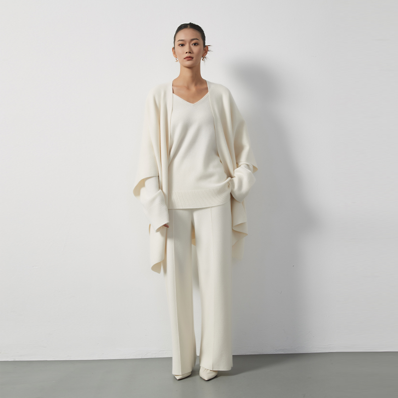 东黎 山羊绒 流光风青山疏影-针织羊绒披肩气质百搭3486