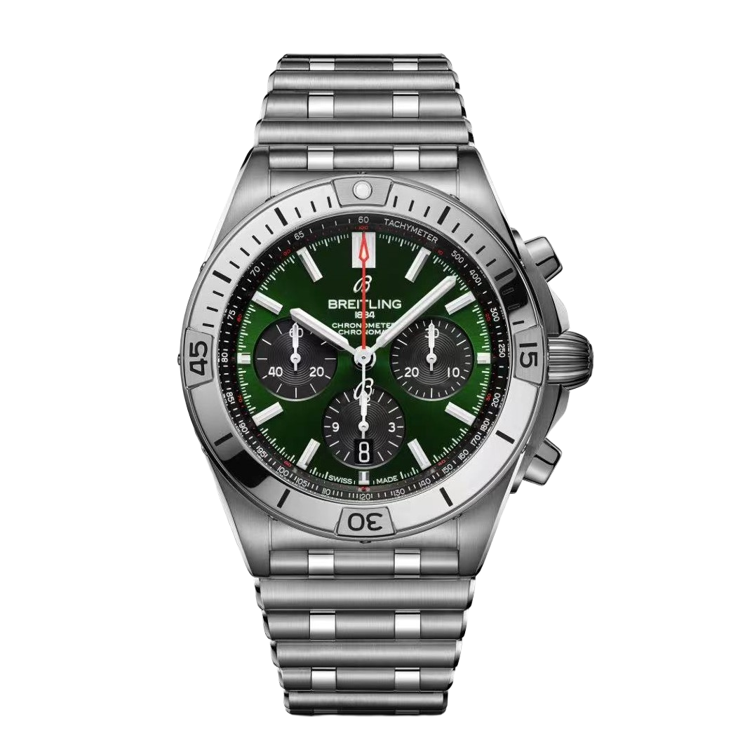 99新 BREITLING/百年灵 机械计时21年/表径42/机械男表时尚绿