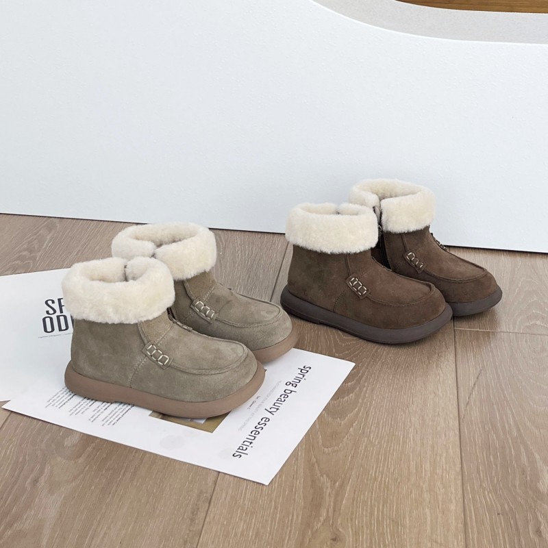 真皮女童马丁靴儿童加绒棉靴短靴靴子保暖棉鞋中小童冬季新款童鞋