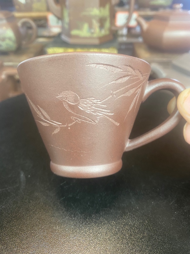 宜兴紫砂壶黄龙山原矿紫泥手工紫砂主人杯斗笠杯120CC