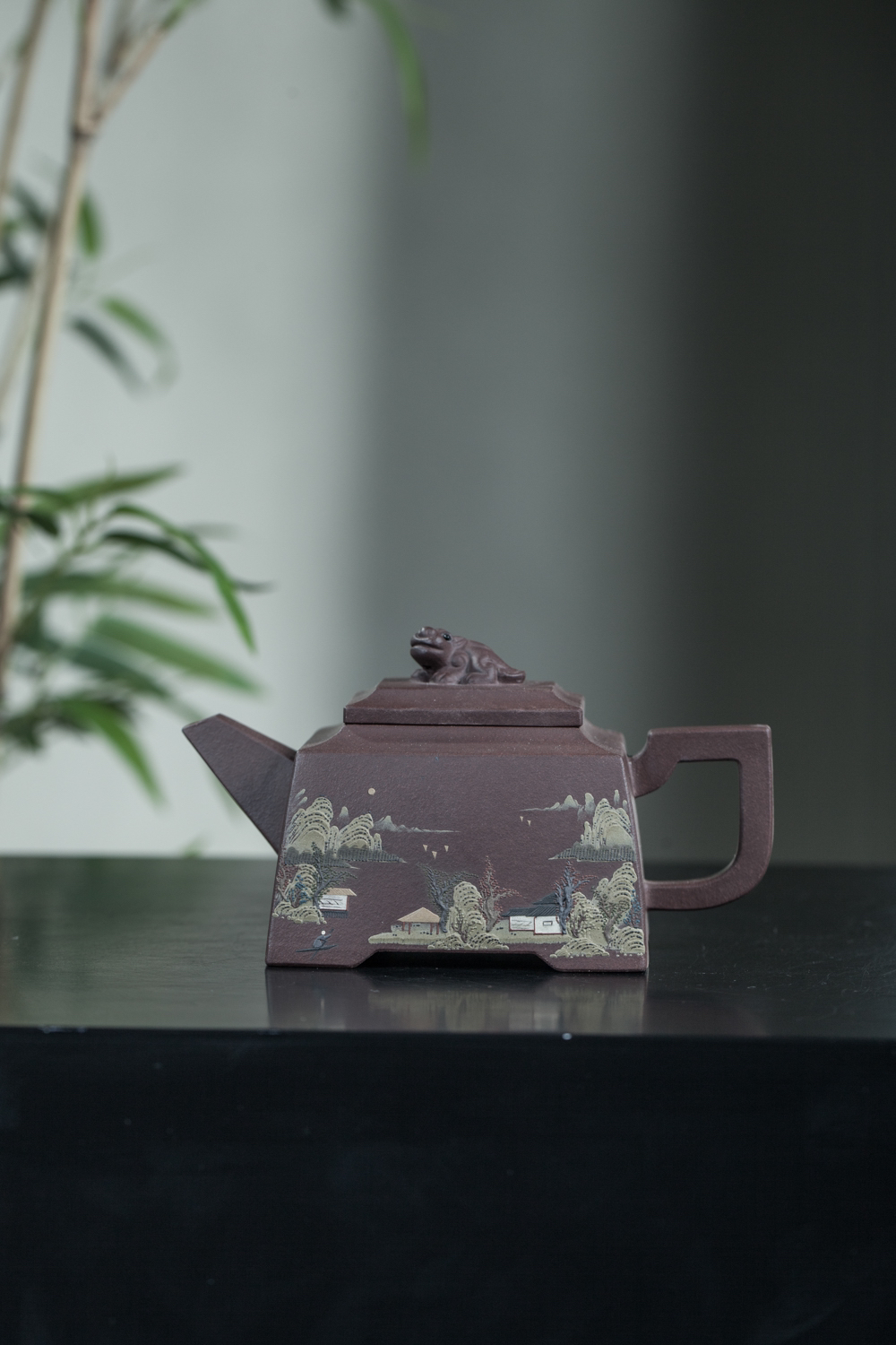 张建军紫砂壶宜兴紫砂壶黄龙山老紫泥40目全手工制作升方壶310CC