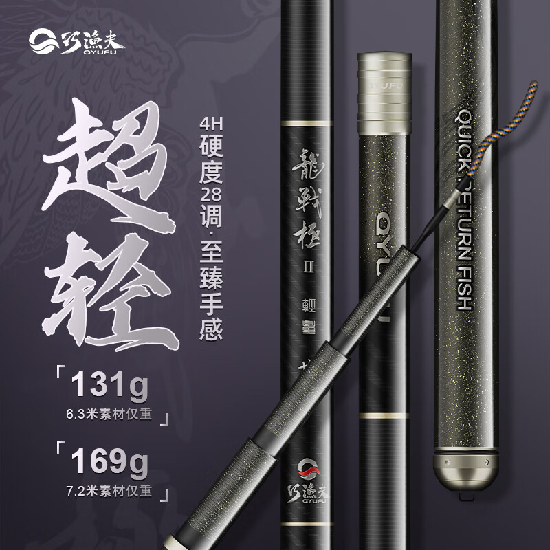 巧渔夫（Skiofishes）龙战极钓鱼竿手竿超轻小综合台钓竿超硬28调