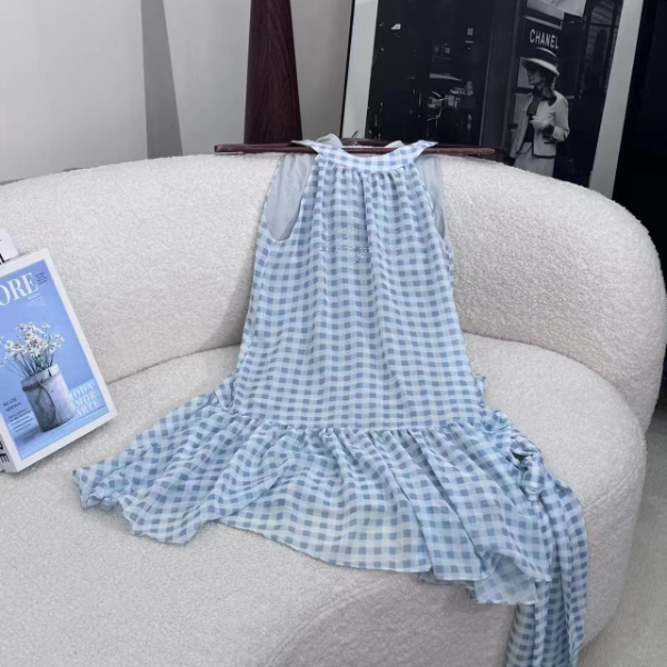 tuddy法式挂脖仙女海边设计感连衣裙百搭木兰