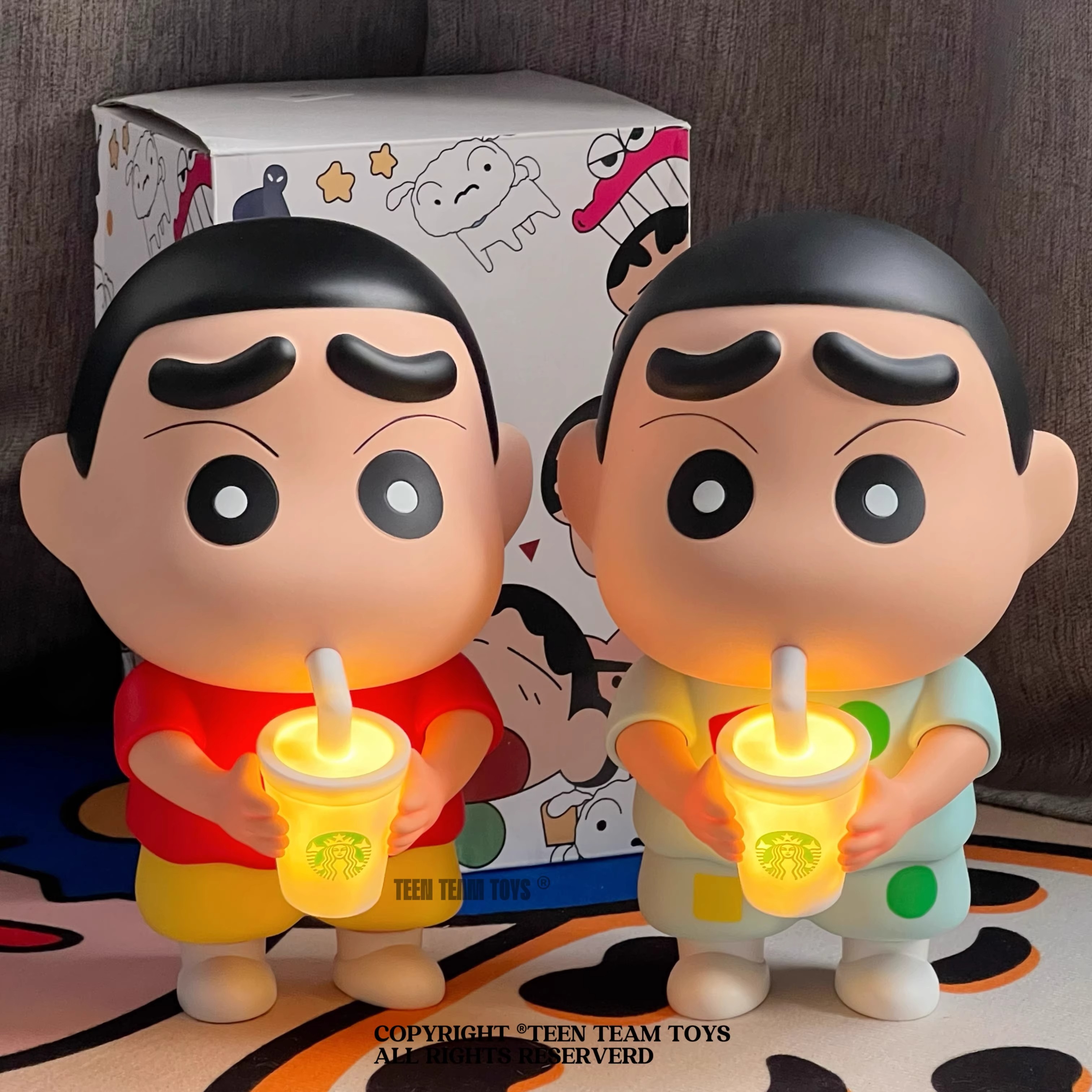 潮玩蜡笔GK小新系列 星爸爸吨吨吨小新手办摆件小夜灯礼物 约25CM