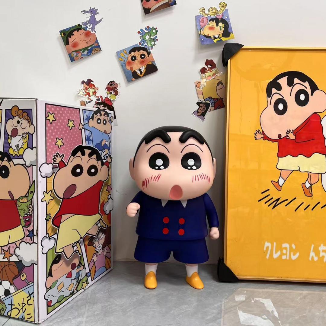 蜡笔小新手办摆件潮玩新中式背带裤小新手办40cm可爱家居情人节