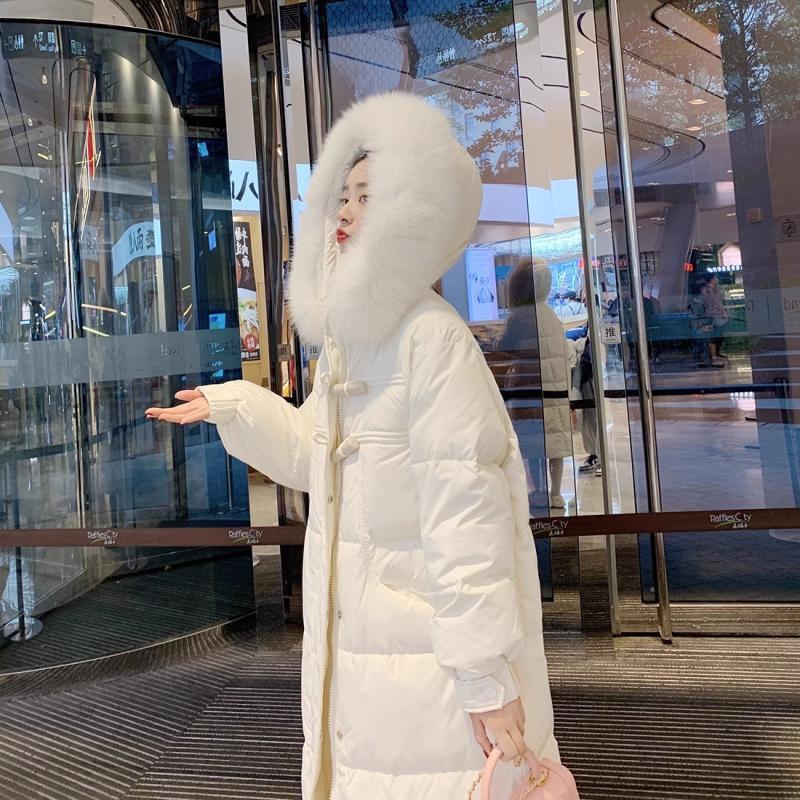 高档气质加厚羽绒羽绒服女2023冬季新款韩版宽松连帽大毛领羽绒棉