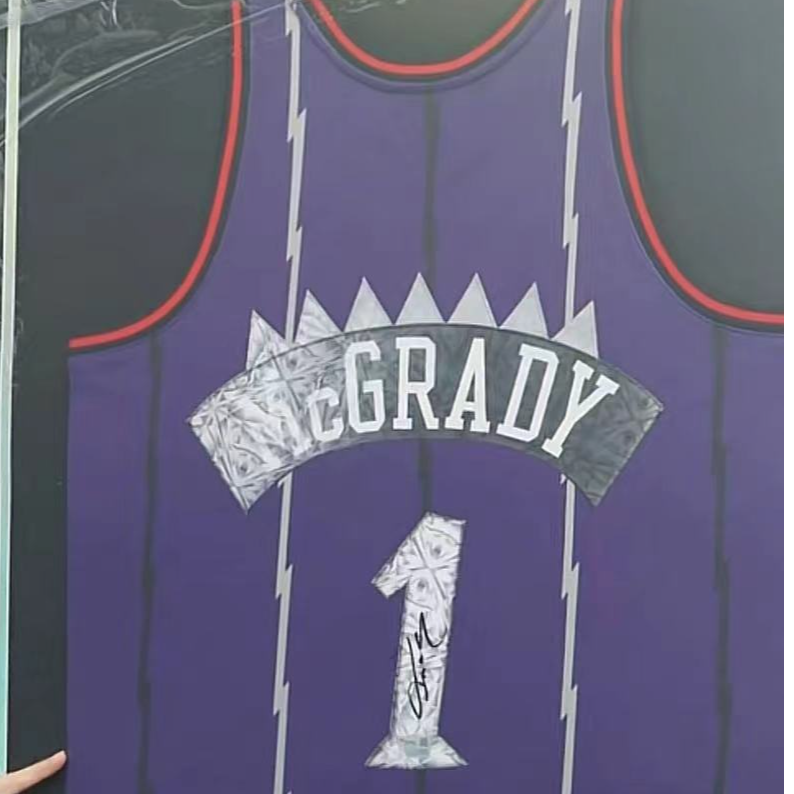麦迪亲签猛龙紫sw装裱收藏【铭人堂亲签球衣直播专属链接】T-MAC