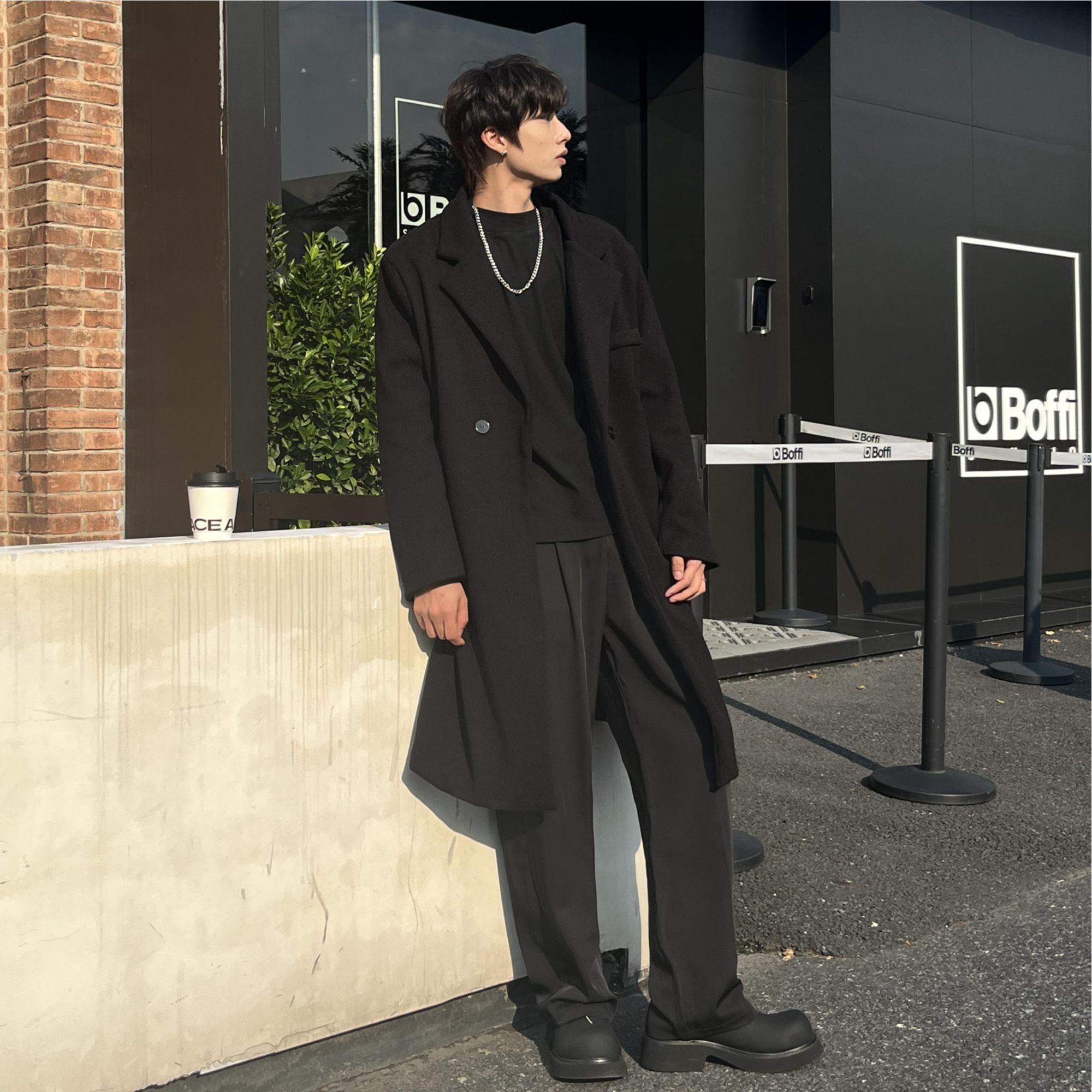 大衣男中长款2024秋冬新款加厚宽松过膝男士风衣韩版毛呢外套