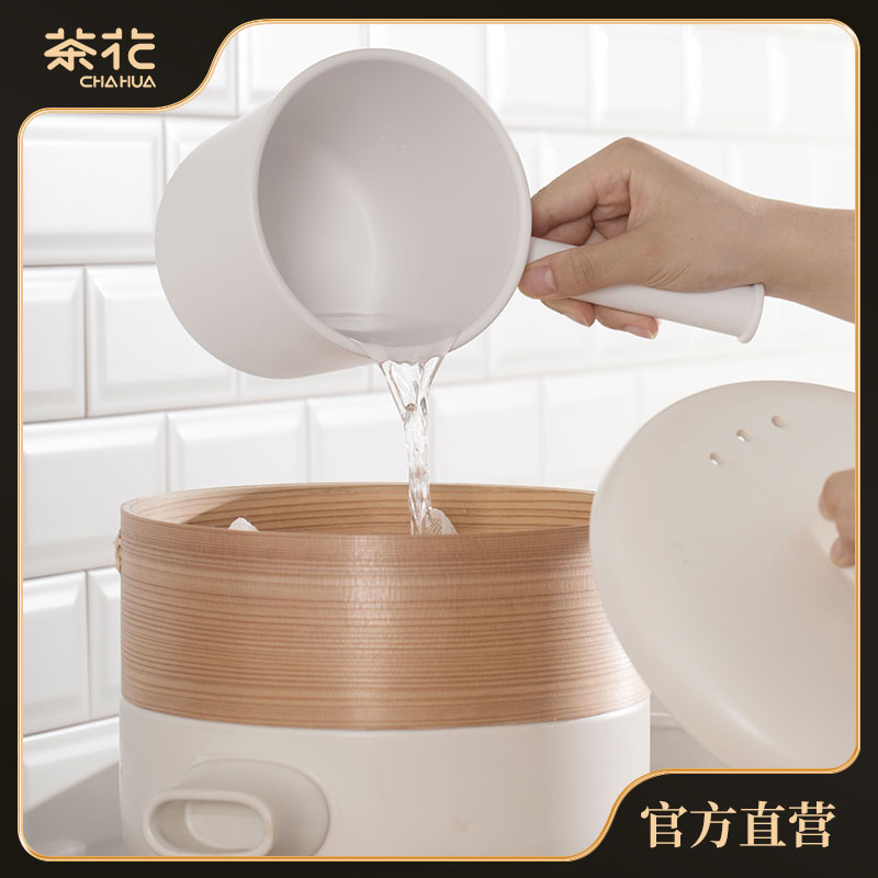 茶花水勺厨房水瓢水舀子长柄塑料大号加厚勺子家用大号带柄水瓢