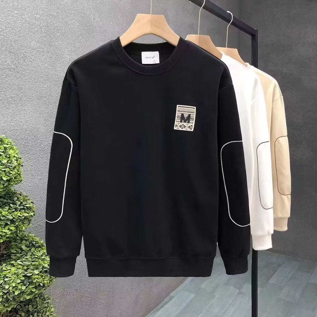 【小扬哥推荐】加绒加厚男士卫衣2024新款秋季男装印花宽松圆领休