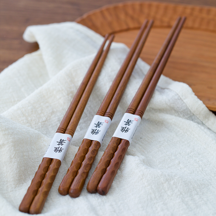 曼叙防滑天然铁木木筷日式尖头无漆无蜡实木筷子家用高档抗菌防霉