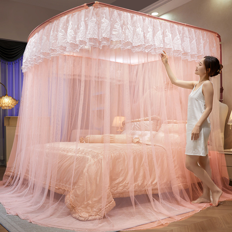 伸缩蚊帐U型家用2024年新款2023钓鱼杆蒙古包导轨支架落地免安装