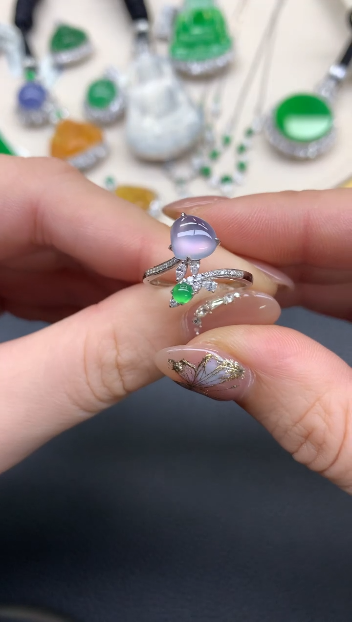 【闪购商品】翡翠戒指18K金镶嵌A30