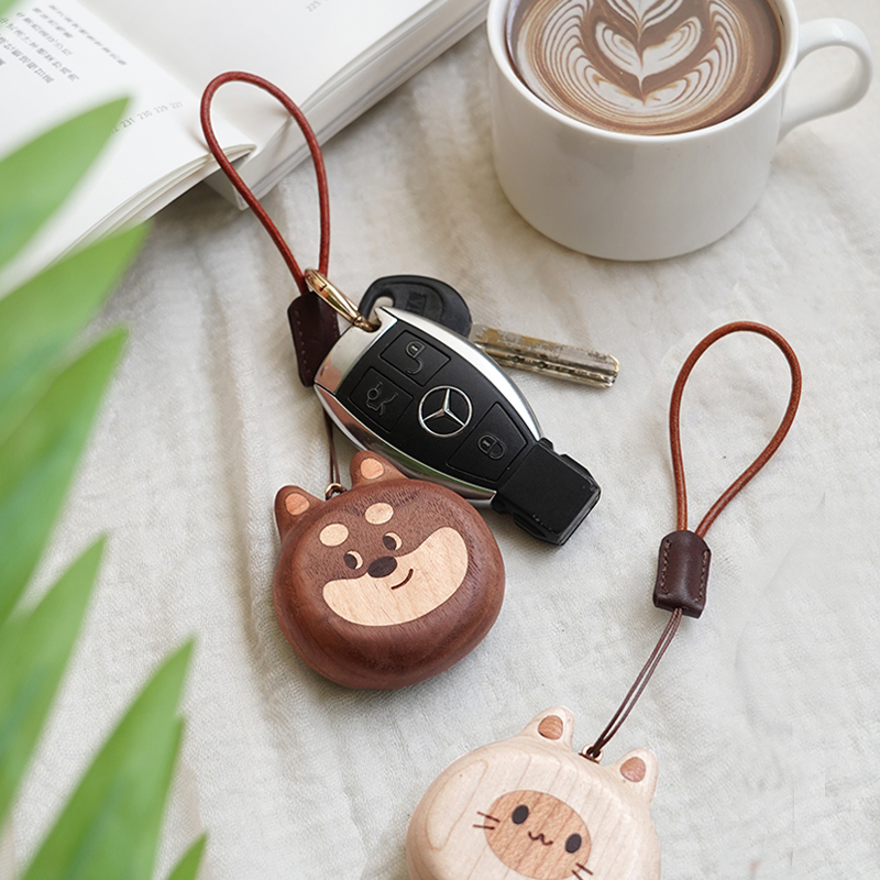 猫狗钥匙扣 可爱情侣挂件汽车书包装饰木制创意送闺蜜包挂