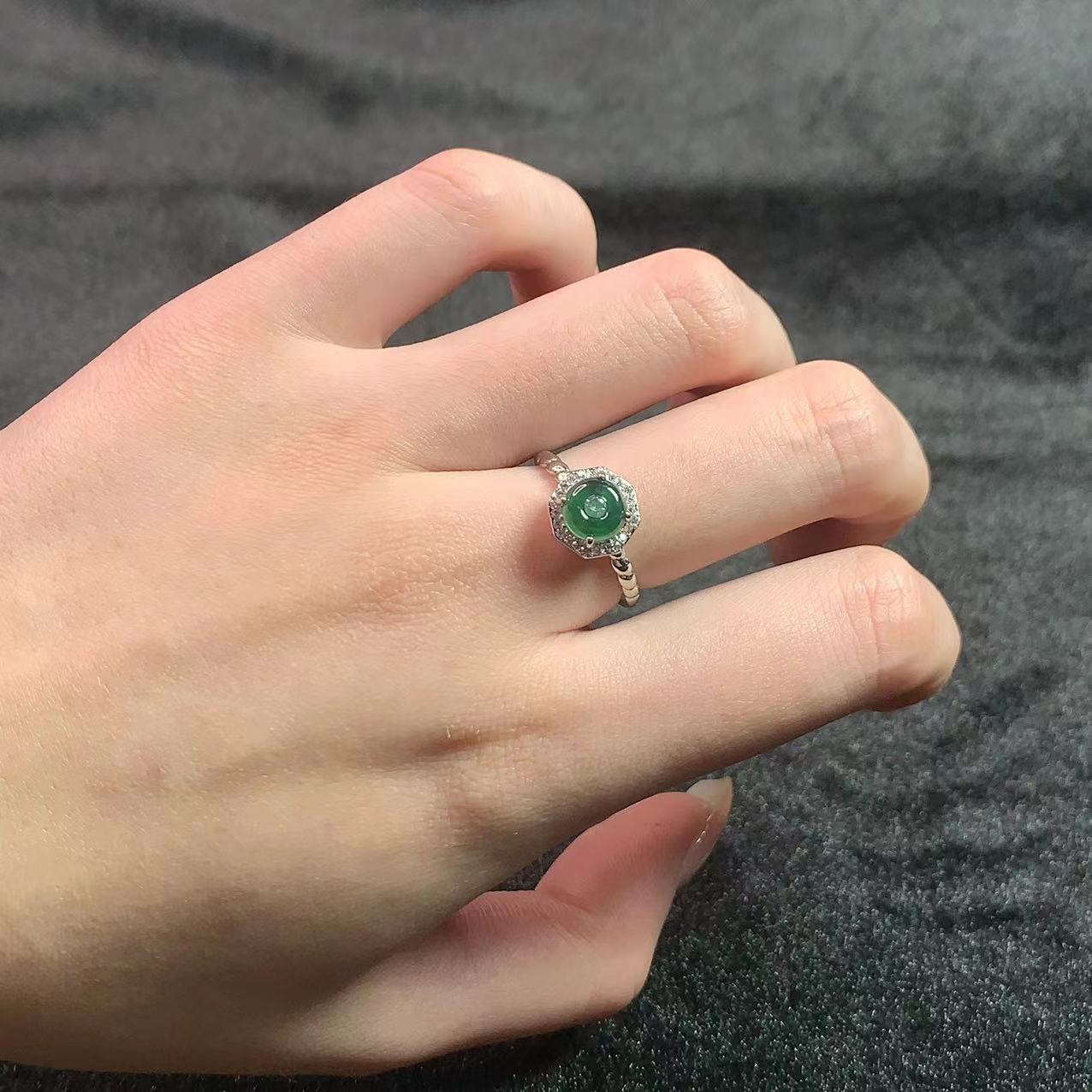 【碧生珠宝】天然A货翡翠平安扣戒指（多样性发一件）16752