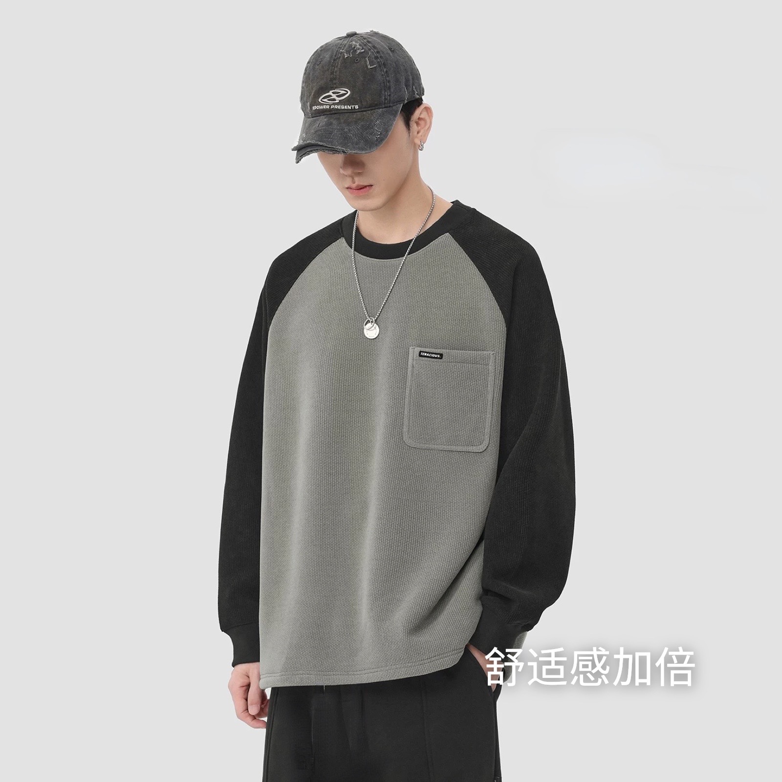 冬季加厚睡衣男冬季新款爆款长袖长裤家居服套装（美式雾灰）