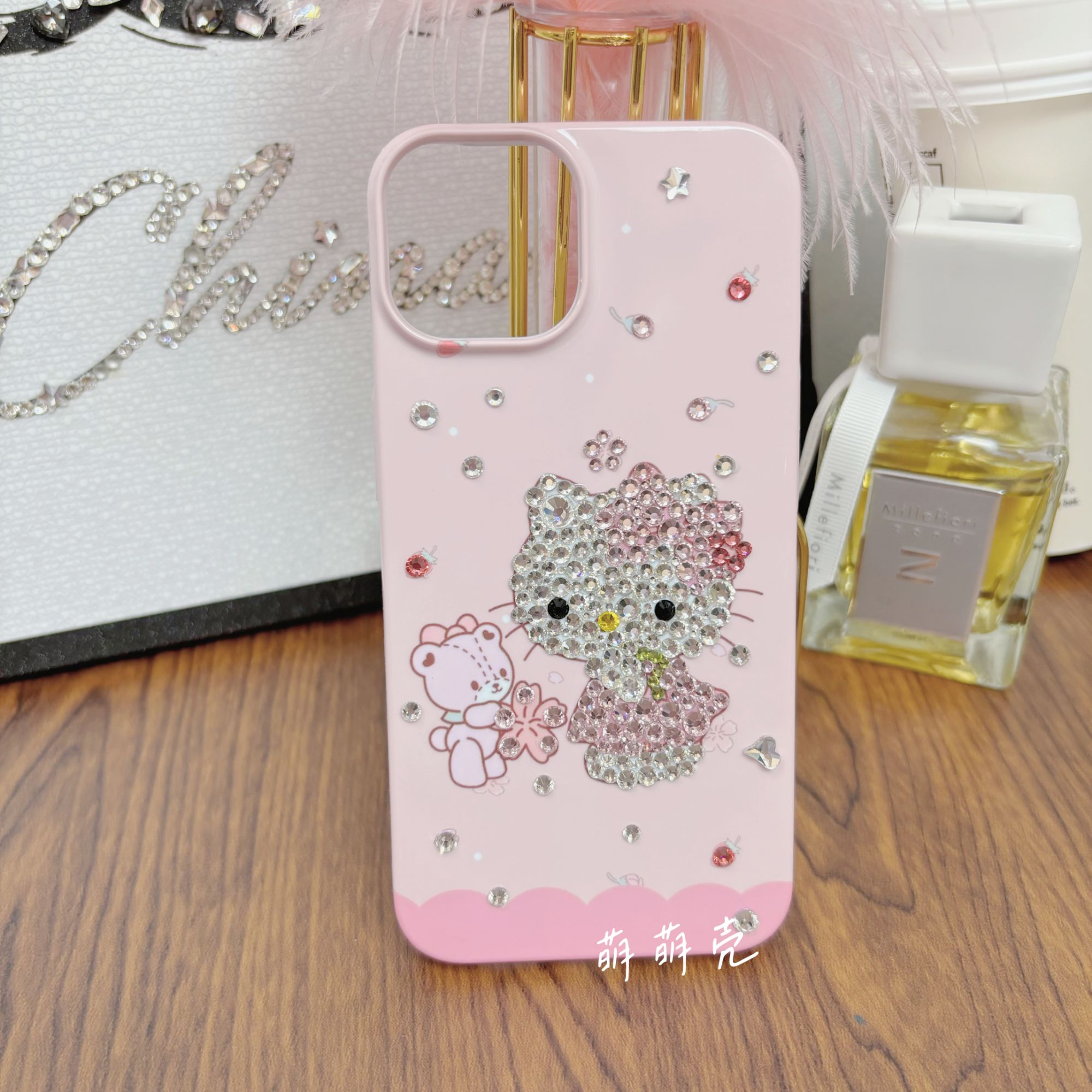 可爱kt粉贴钻手机壳卡通适用于12--16华为个性女款通用创意防摔