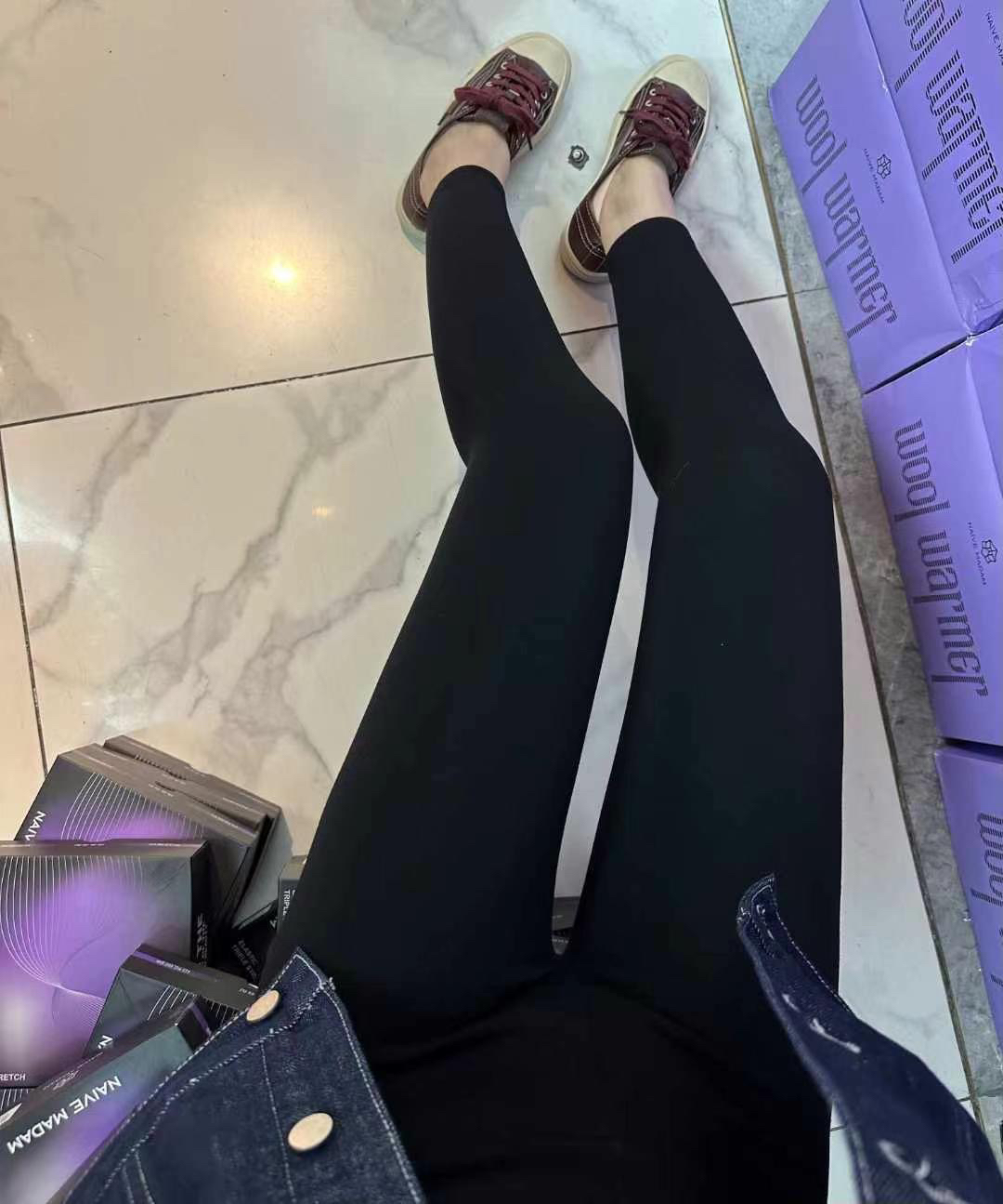 here时尚显瘦外穿鲨鱼裤高腰提臀收腹秋冬打底裤