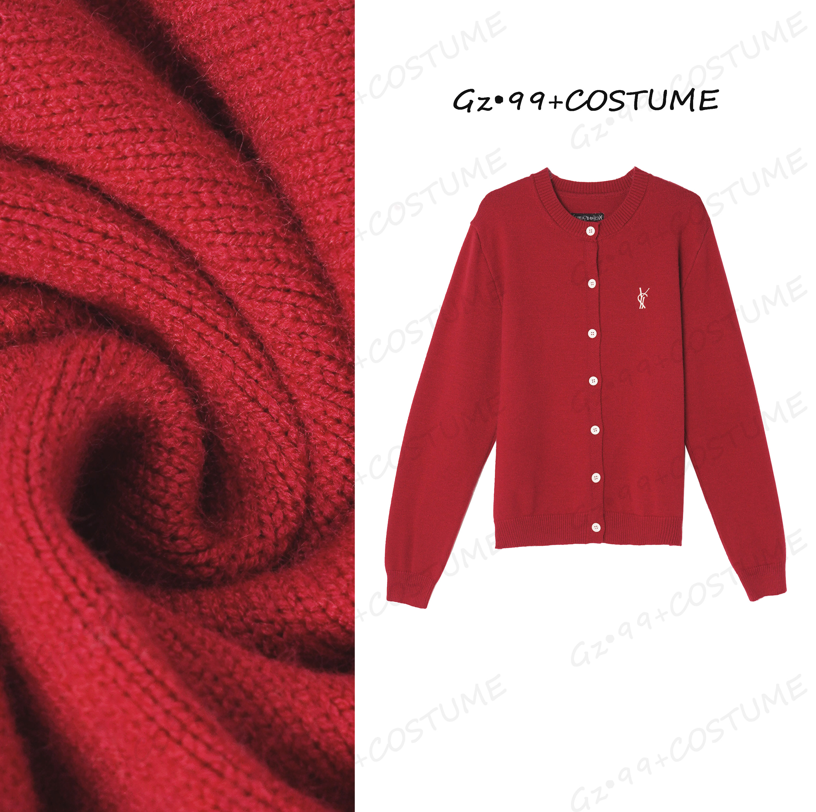 小九推荐姿意出色2023冬季时尚潮流百搭加厚排扣针织开衫T5826