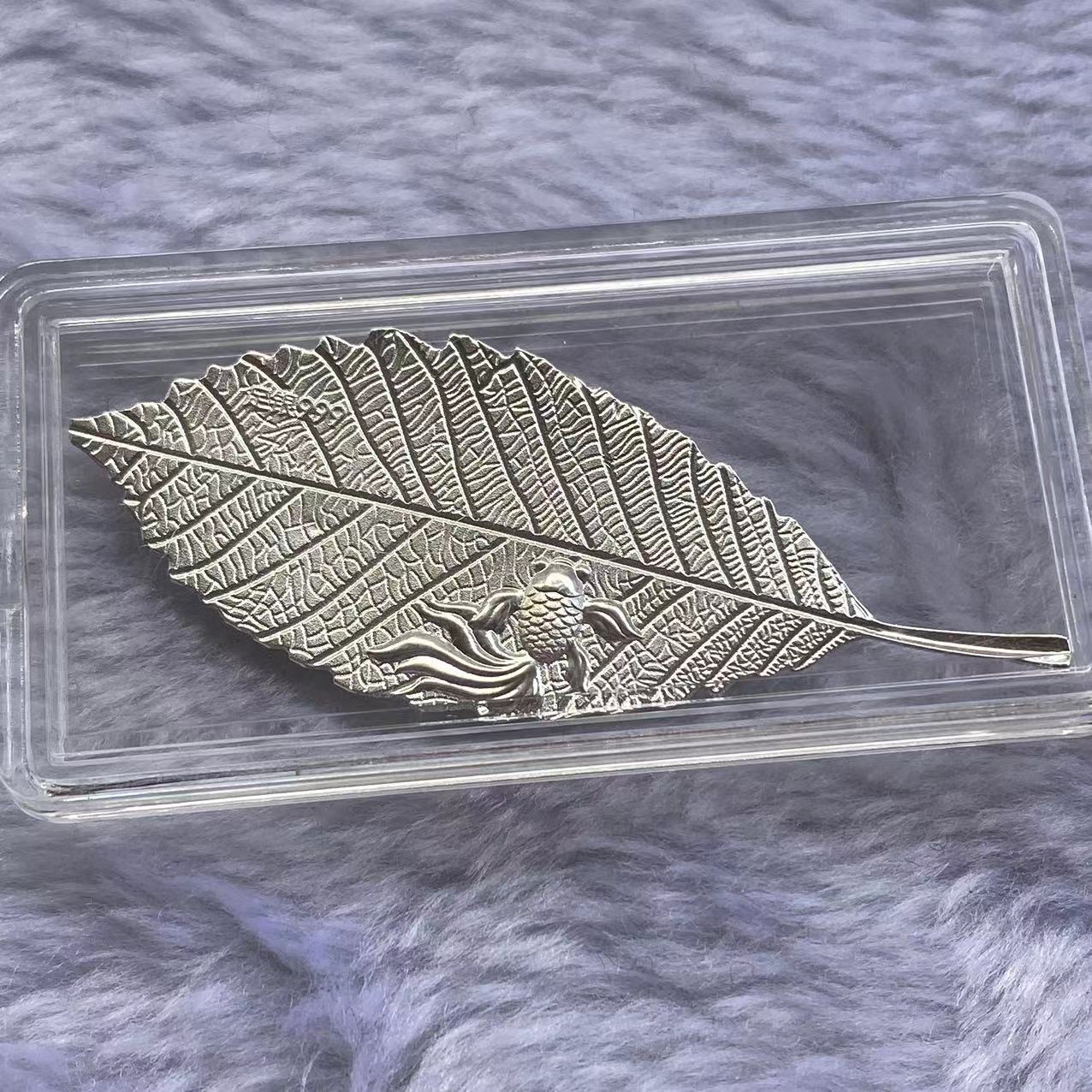 足银银制品 足银叶子  57*12mm