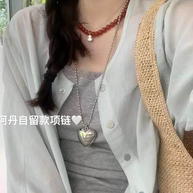 非金属合成锆石项链 阿丹家     爱心项链20240603