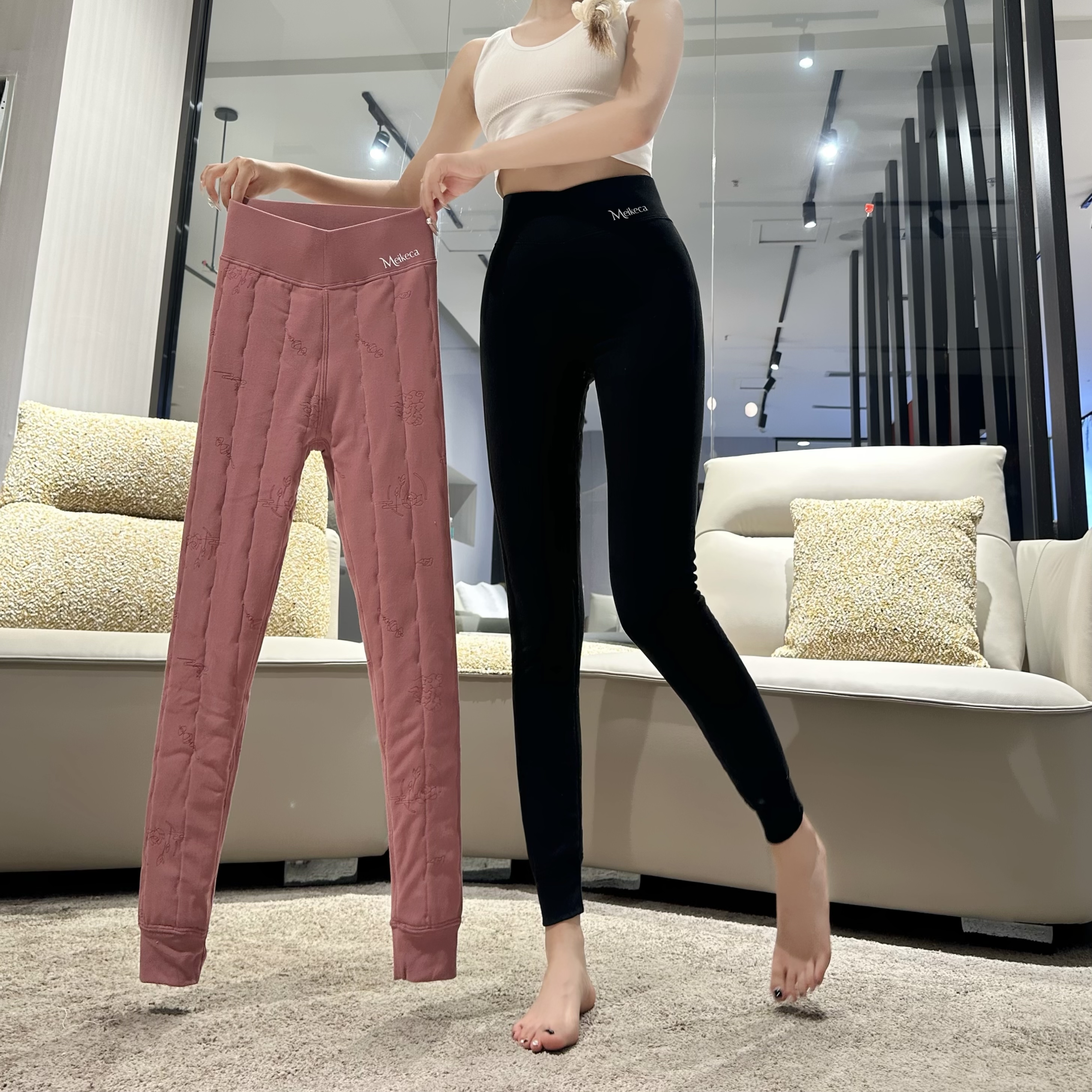 成人保暖裤冬季新款绵羊毛内穿打底裤高腰棉裤妈妈加厚校服神器裤