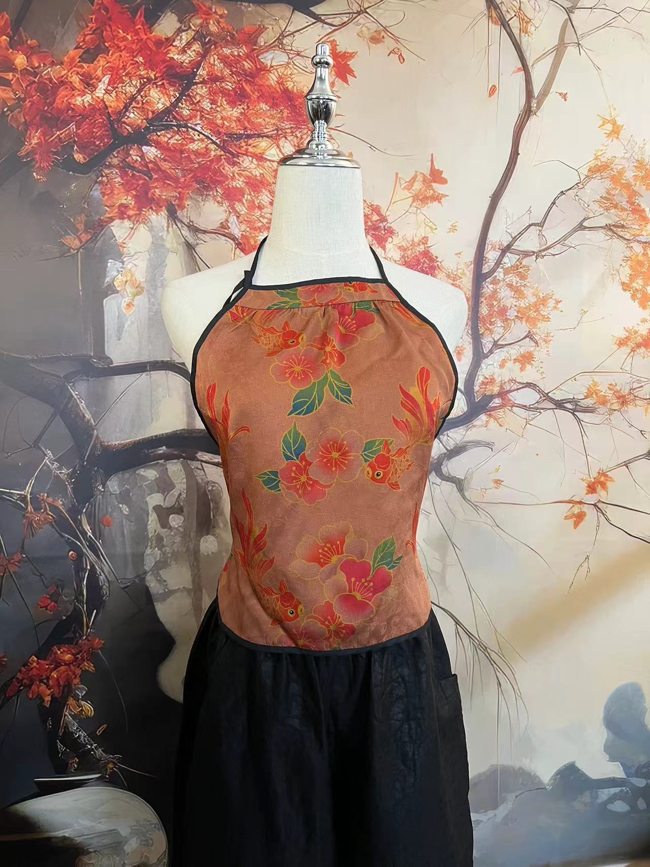 桑蚕丝香云纱肚兜