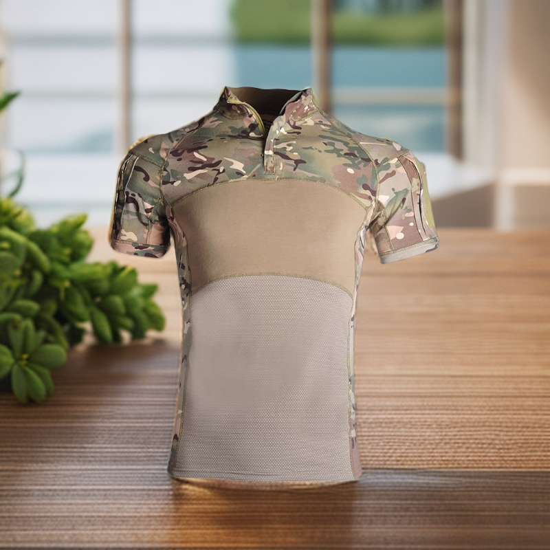 夏季迷彩蛙服短袖男士户外军迷战术蛙人服弹力透气半袖教官T恤女