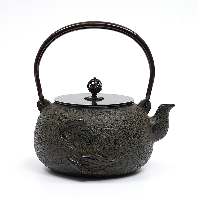 纯手工无涂层失蜡法砂铁壶年年有鱼老铁壶煮茶器电陶炉铸铁烧水壶