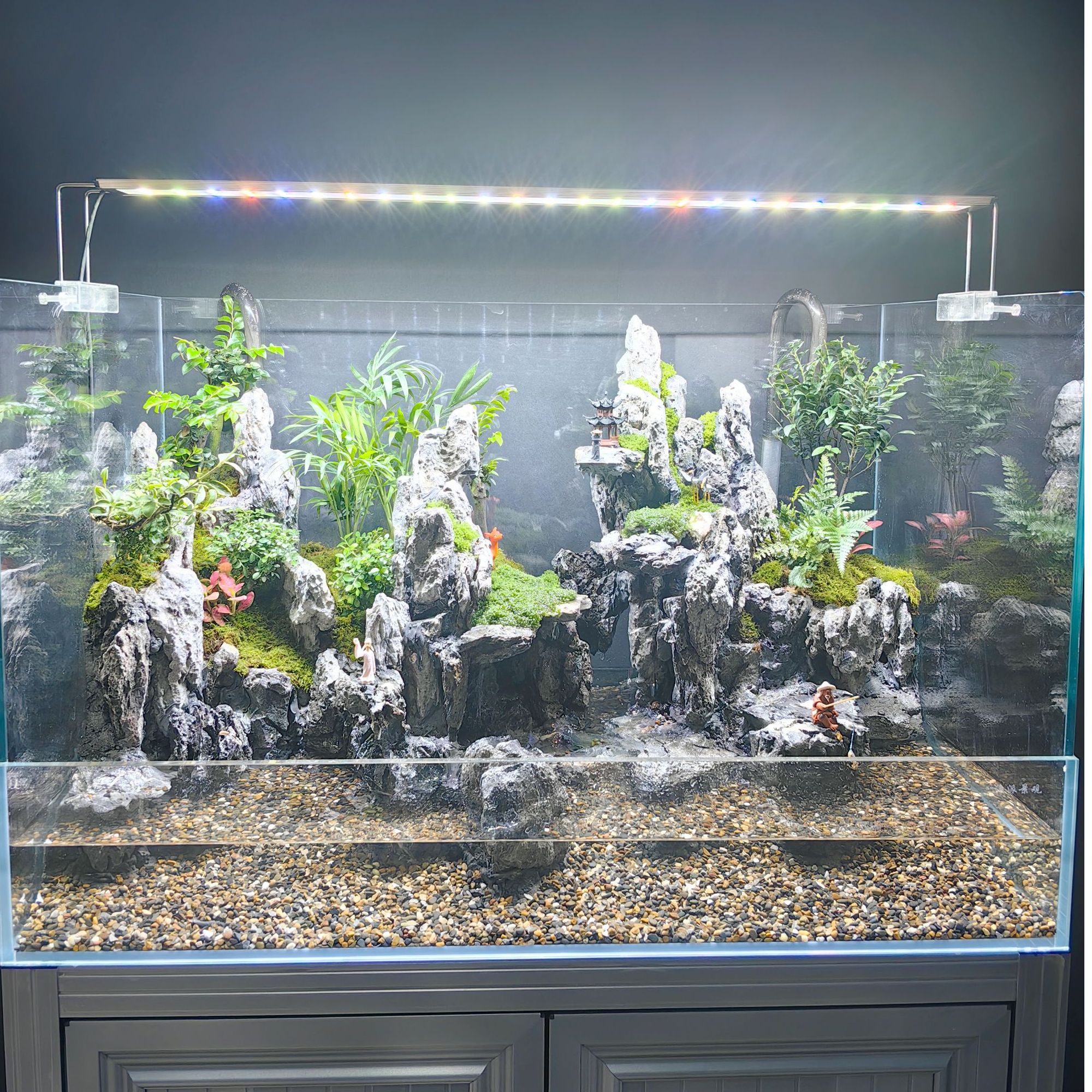 80山水创意水陆景观生态缸桌面景观造景高档室内装饰