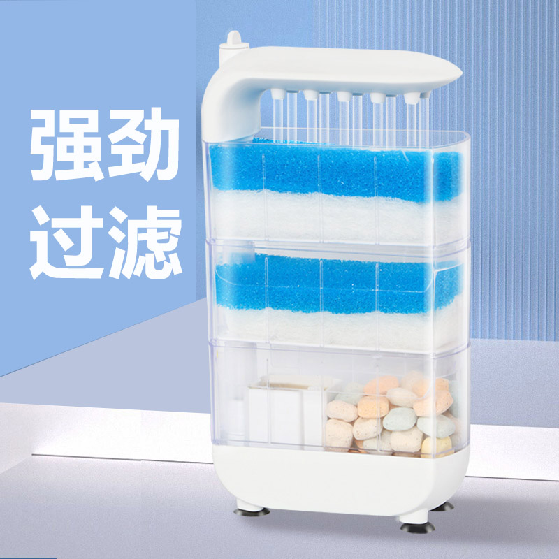 乌龟过滤器鱼缸龟缸过滤制氧一体机水泵低水位龟缸循环吸龟便净水