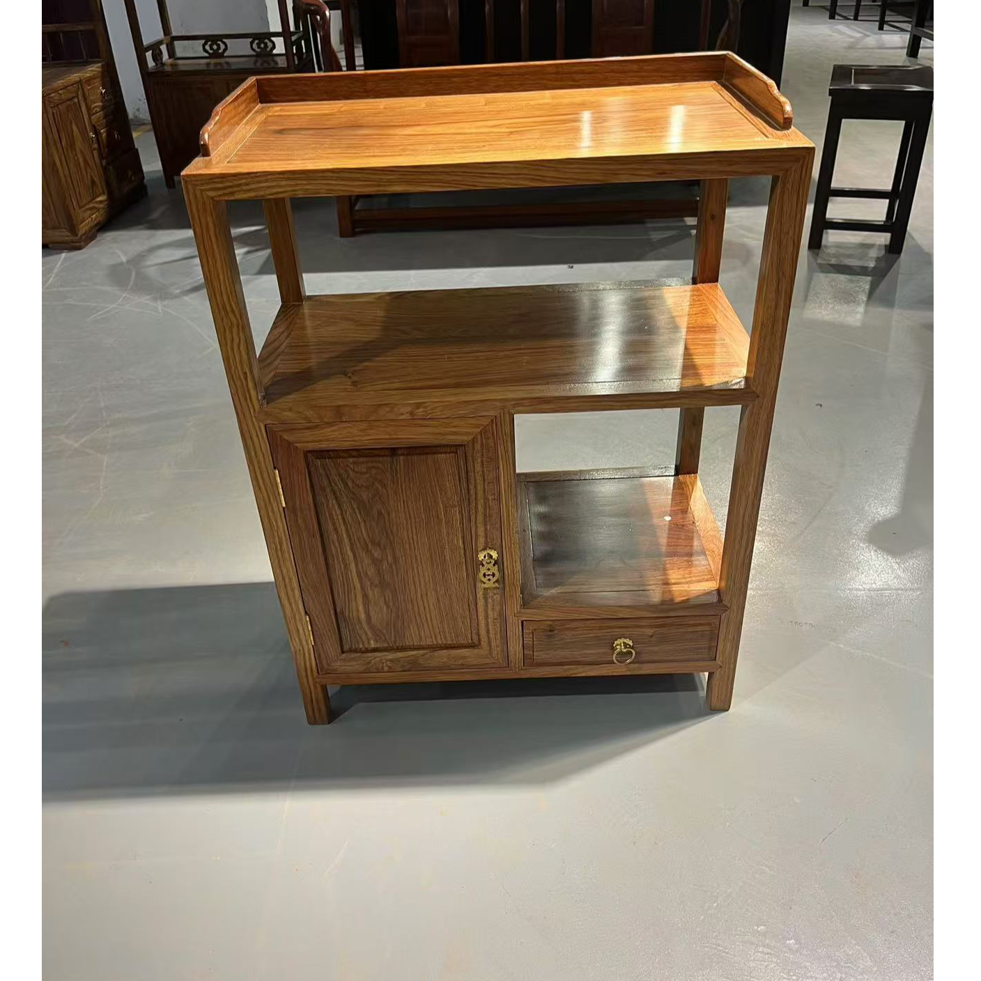 刺猬紫檀茶水柜置物架