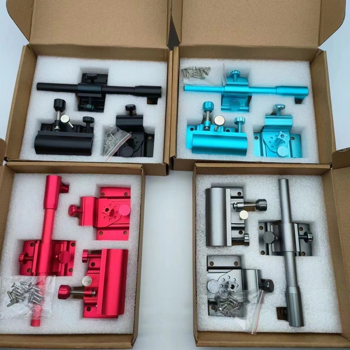 新款加厚钓箱三件套铝镁合金三件套通用插片式炮台架鱼护架饵盘架