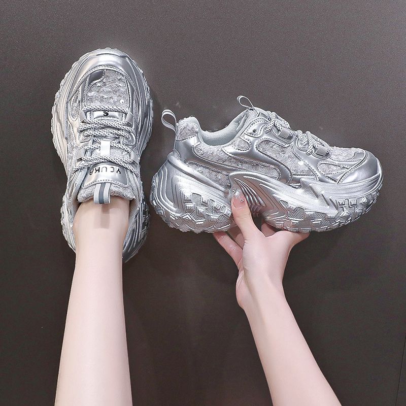 欧美网红单里老爹鞋女2025春季新款超轻增高休闲透气百搭运动凉鞋