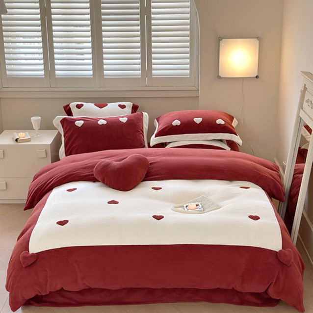 柔眠    A类公主风刺绣双面绒加厚荷叶边AB面高端加厚牛奶绒学生