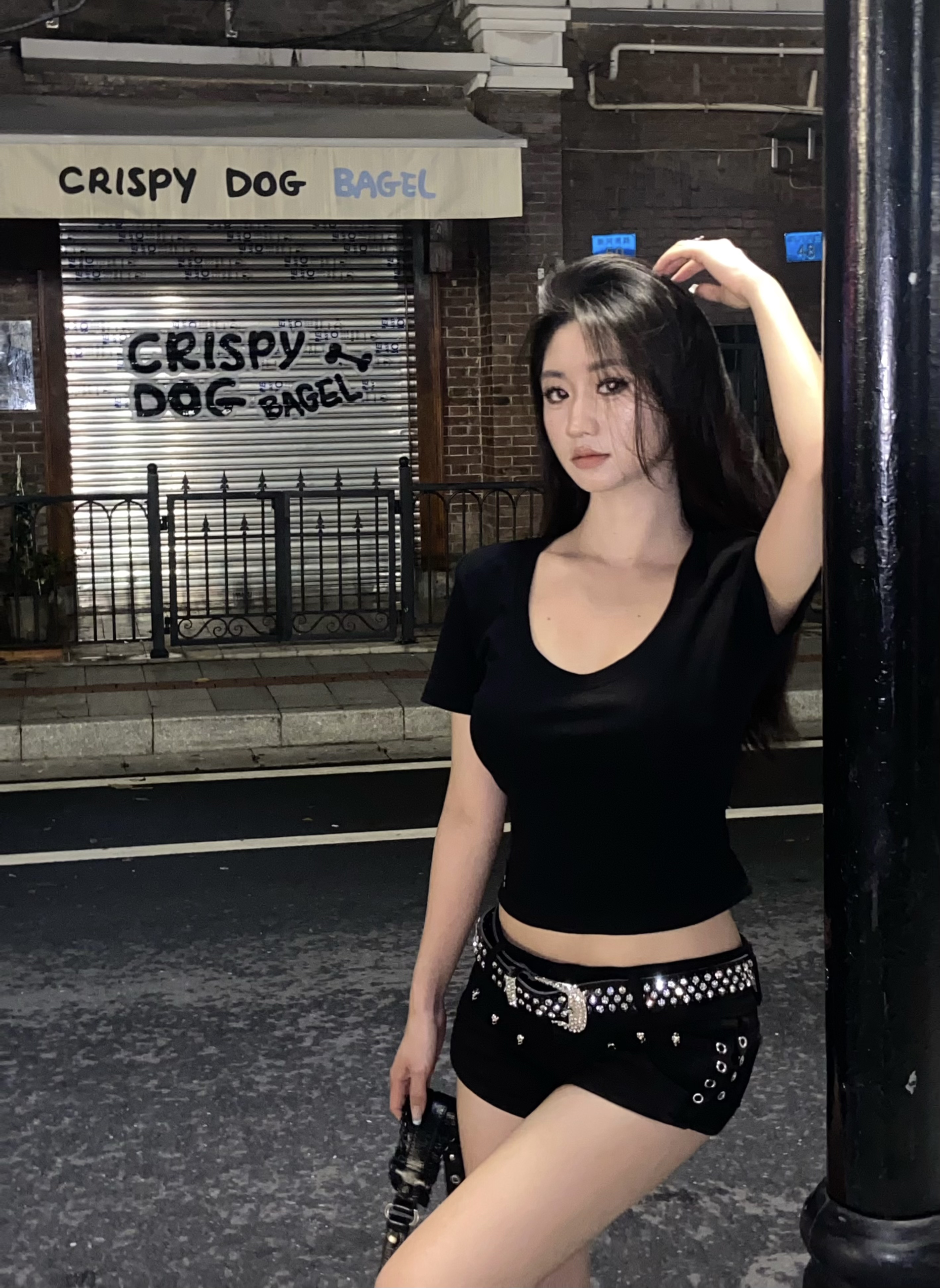 【拒绝走光】辣妹低腰热辣夏天美式黑色显瘦绑带设计感短裤