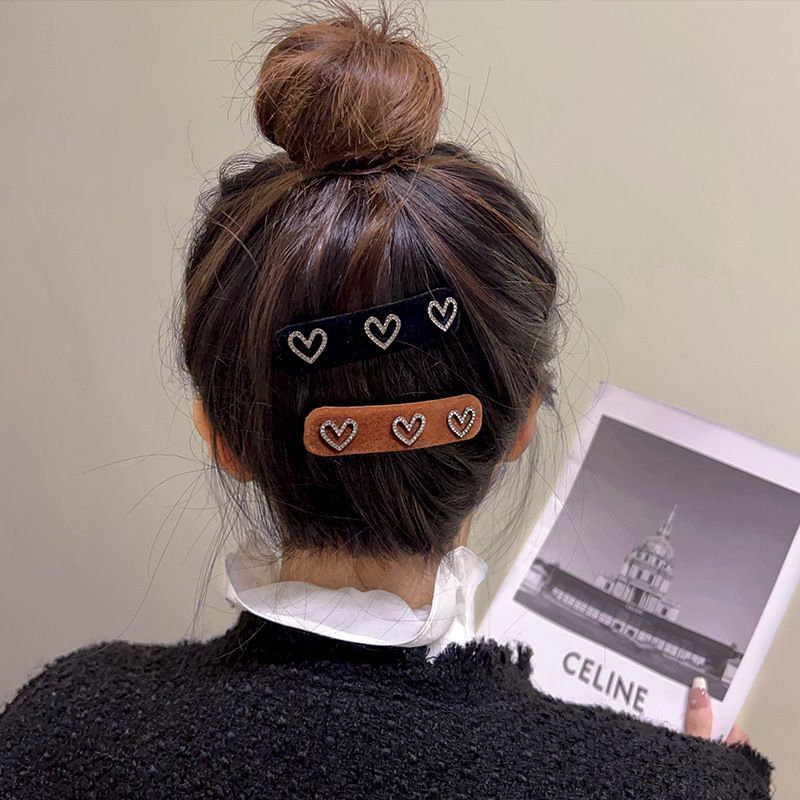 爱心水钻bb夹布艺夹子头饰发夹刘海夹侧边夹鸭嘴夹弹簧夹一字夹