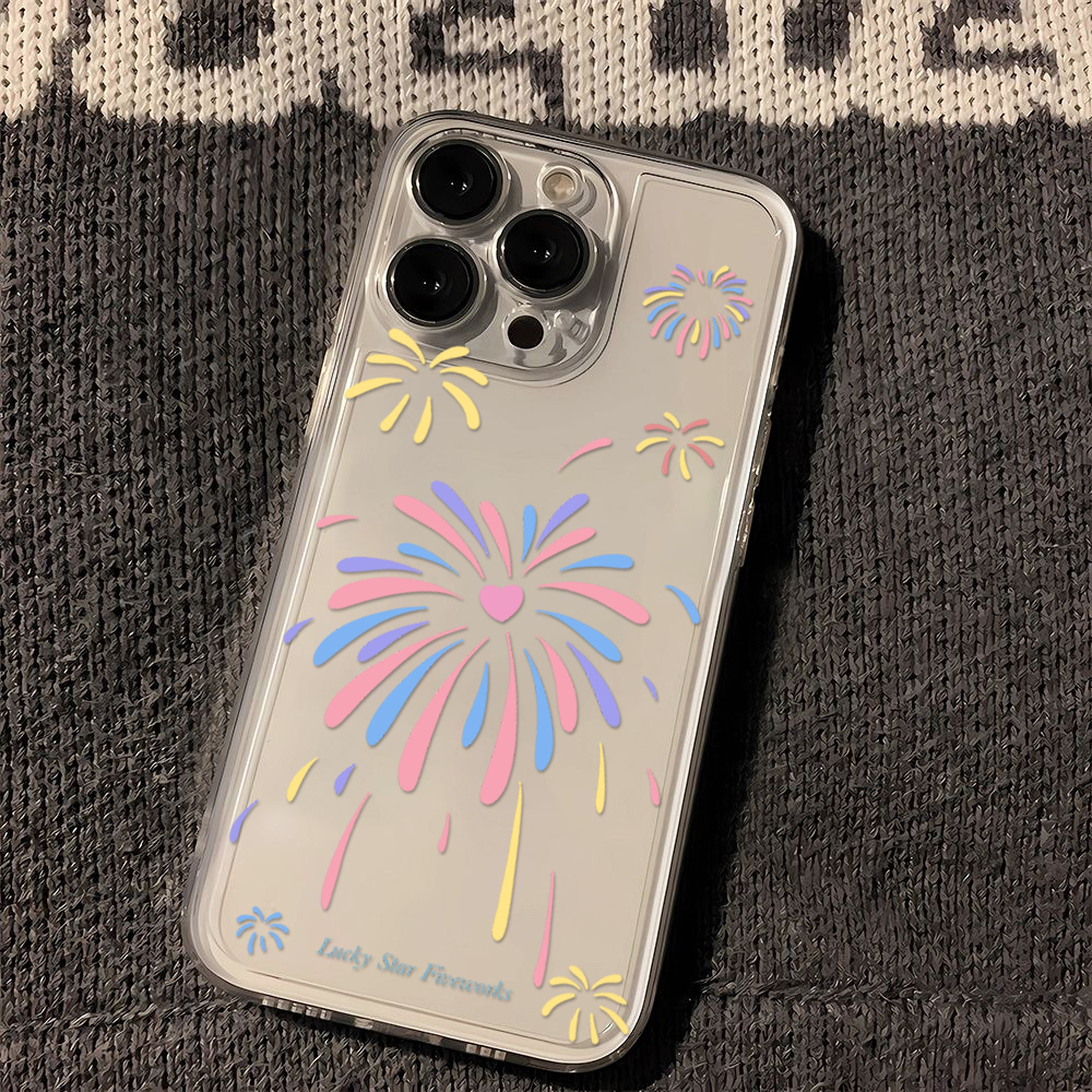 简约烟花适用苹果15手机壳vivo14plus华为13pro小米12max11oppoxr