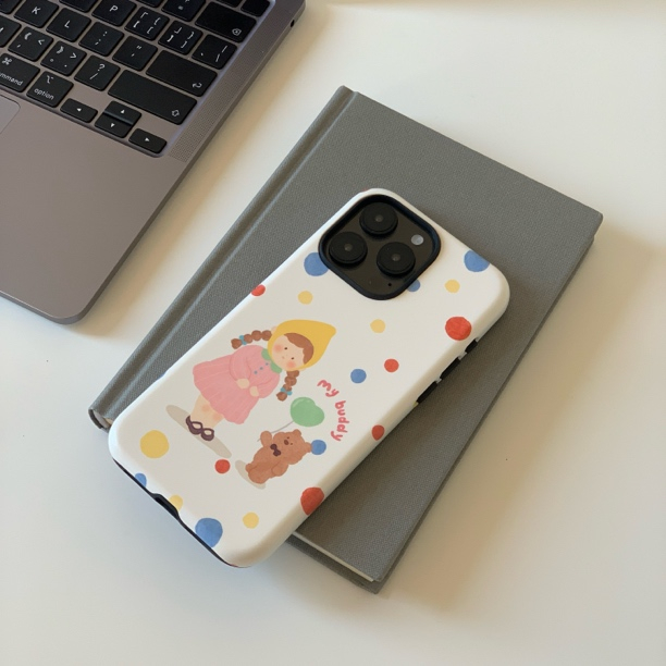 波点女孩适用苹果15手机壳二合一菲林iPhone14plus13pro12max11xr
