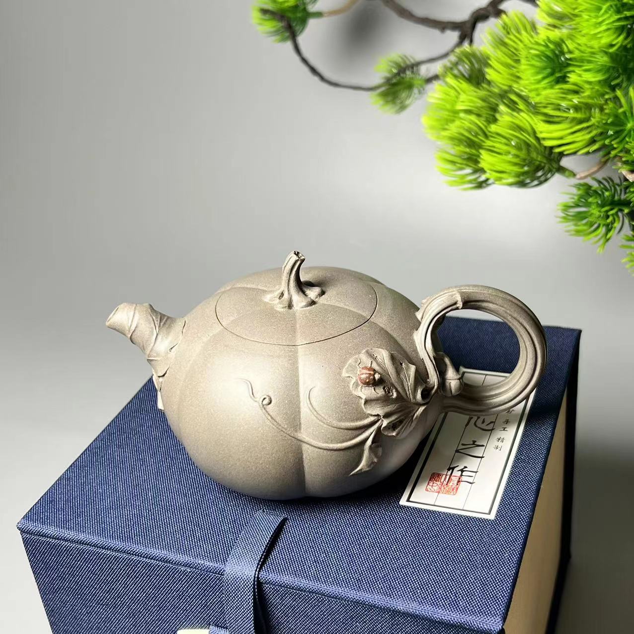 【南瓜壶】 赵苏娥制 全手工大赛获奖作品全手南瓜花器紫砂壶
