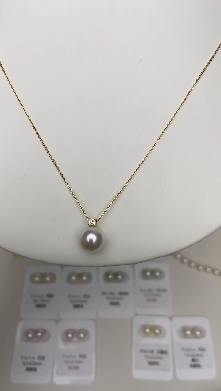 【闪购商品】海水珍珠吊坠(不含链)18K金镶嵌9.5-10mm戴妃