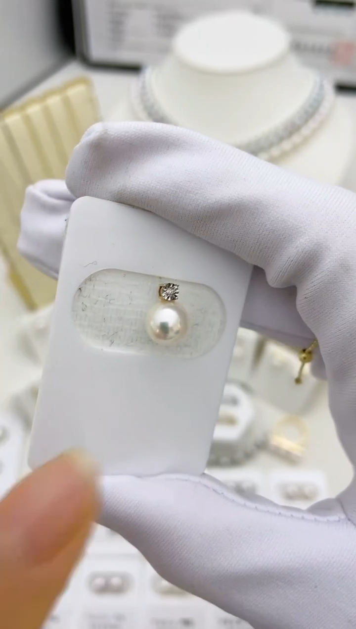 【闪购商品】海水珍珠吊坠(不含链)18K金镶嵌7.5-8mm戴妃