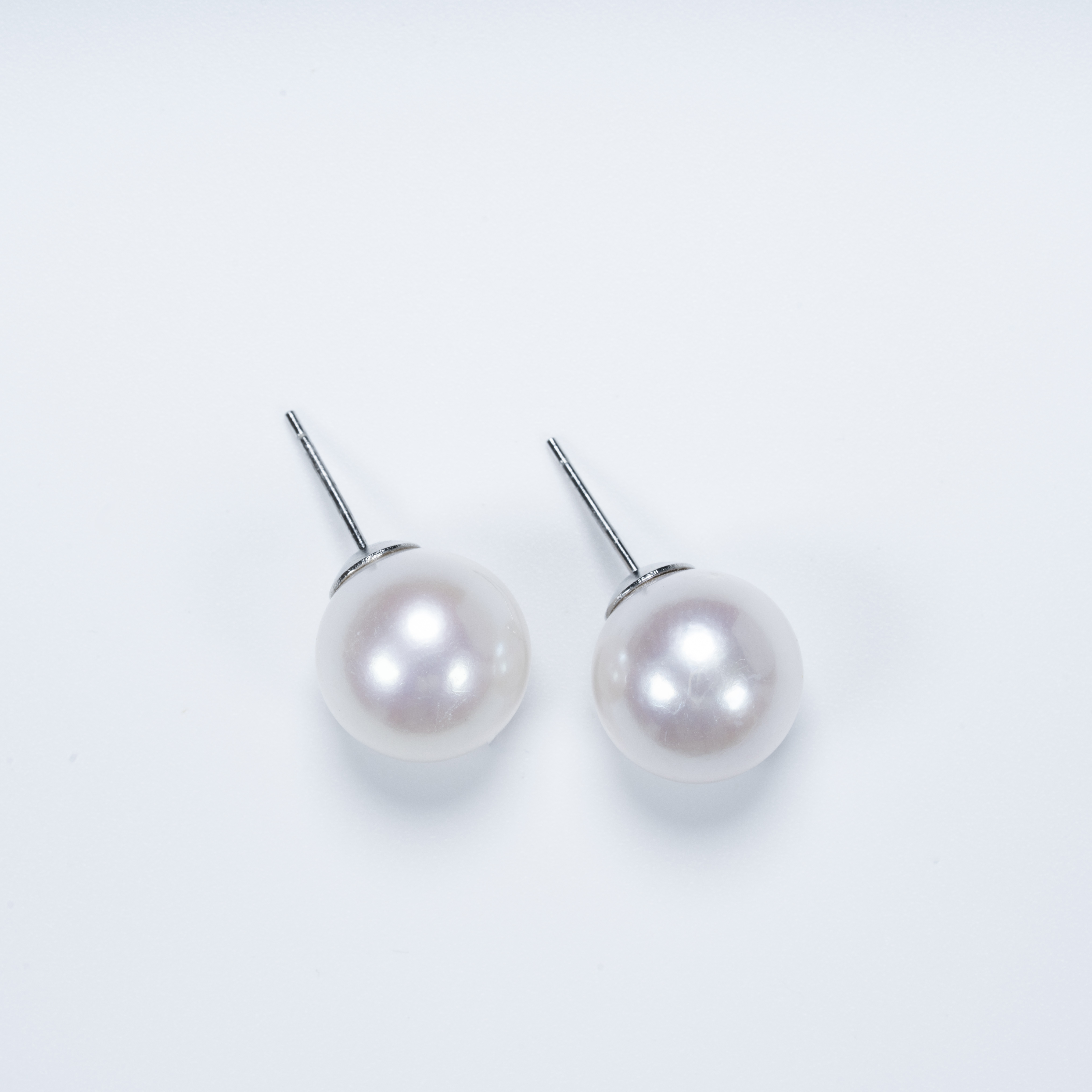 爱迪生淡水珍珠S925银珍珠耳钉12-13mm【Tina专属】白色 气质百搭